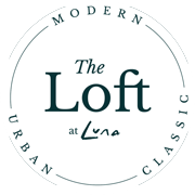 Circular logo for "The Loft at Luna" with the text: "Modern Urban Classic" around the edge.