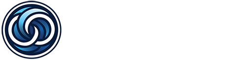 Logo with a circular blue swirl design on the left and the words "MICHAELS ENTERTAINMENT" in bold, light gray letters on the right.